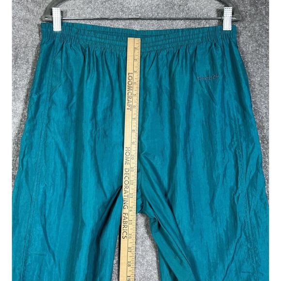 Vintage‎ Reebok Pull On Ankle Zip Jogger Track Pants Size Large Teal Pockets - Picture 14 of 16